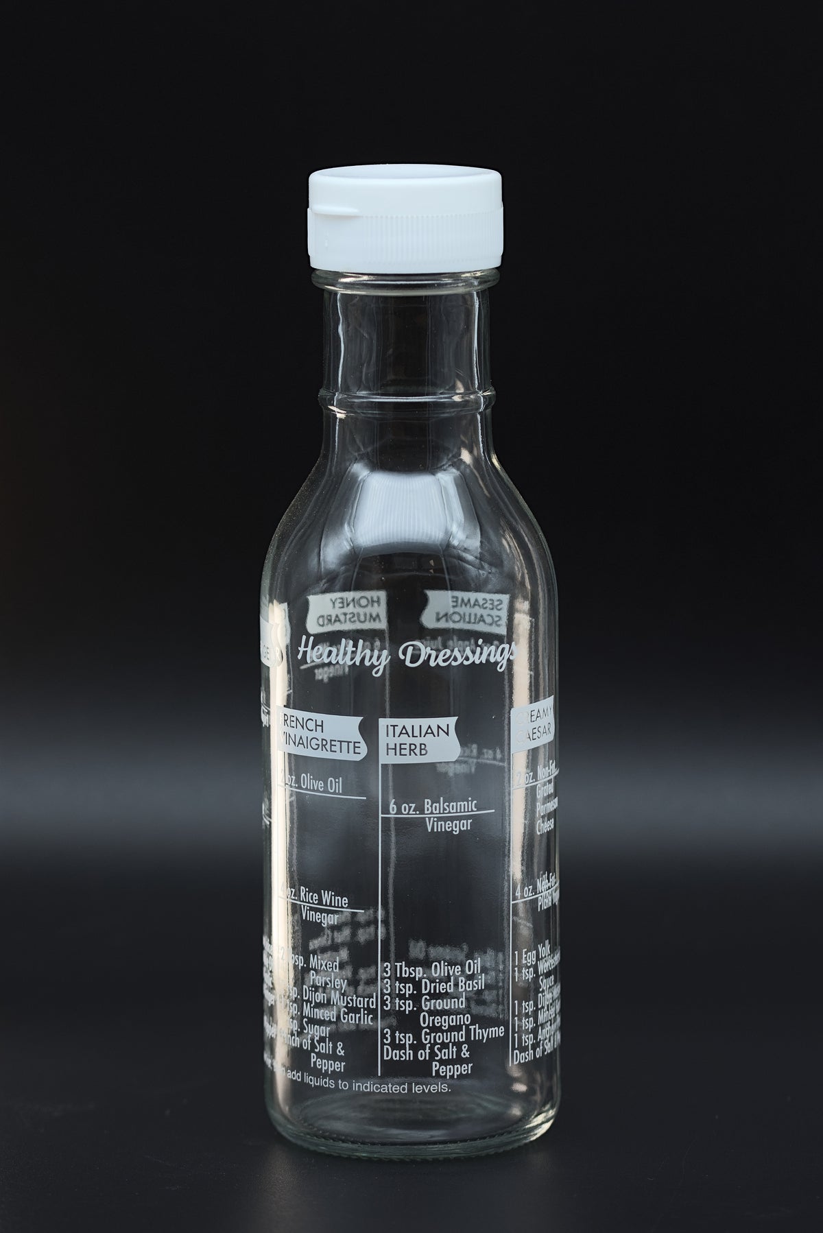 Recipe Glass Salad Dressing Shaker Bottle